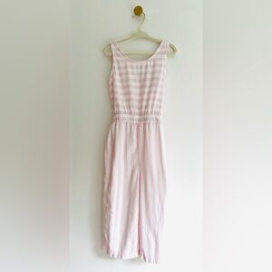 Carter's Light Pink and White Striped Jumpsuit with Tie Back Bow Girls 4T